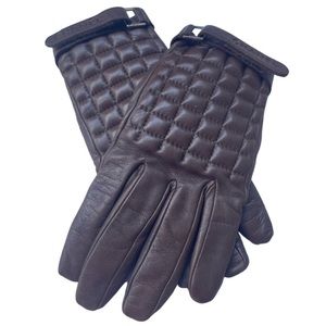 Chanel Leather Chocolate Bar Gloves